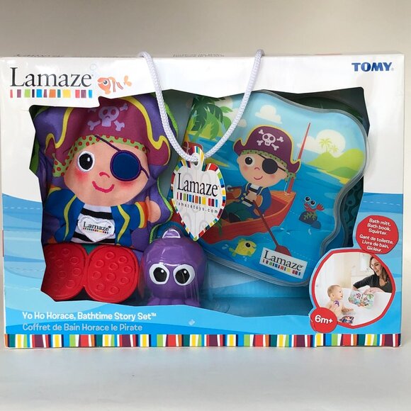 New in Box Lamaze Yo Ho Horace Bathtime Story Book Set-Pirate - Picture 7 of 14
